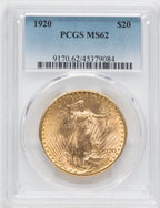 1920 $20 Saint-Gaudens Double Eagle PCGS MS62