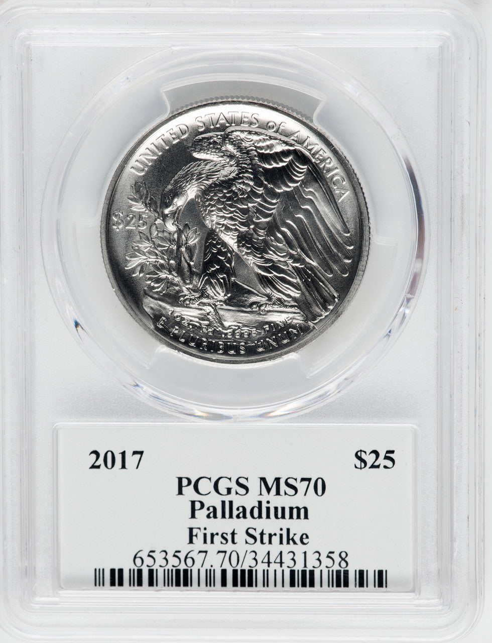 2017 $25 Palladium First Strike PCGS MS70 Ed Moy