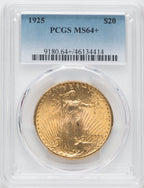 1925 $20 Saint-Gaudens Double Eagle PCGS MS64+