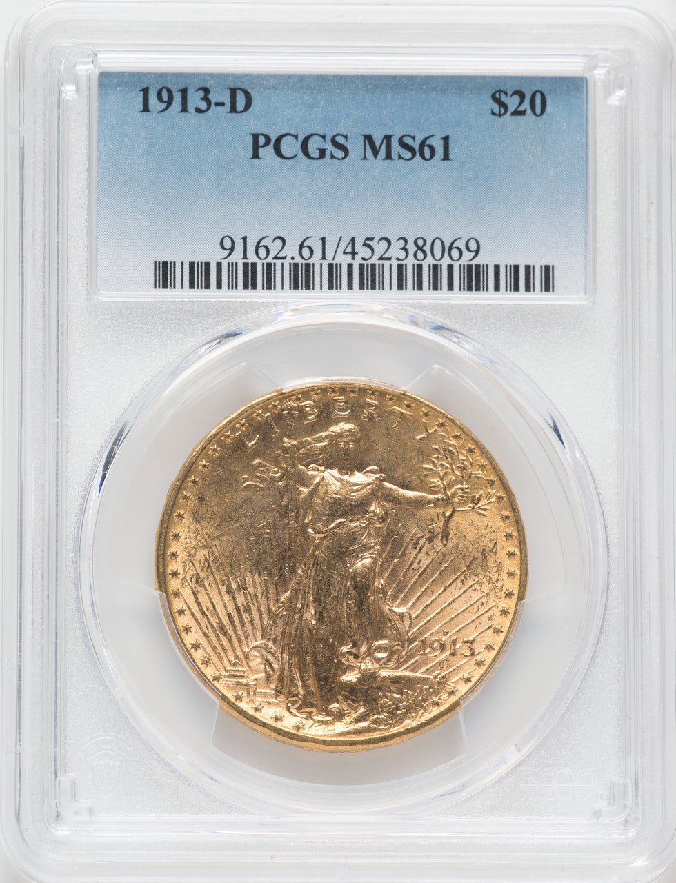 1913-D $20 Saint-Gaudens Double Eagle PCGS MS61