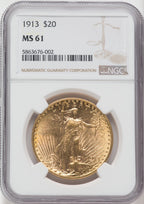1913 $20 Saint-Gaudens Double Eagle NGC MS61