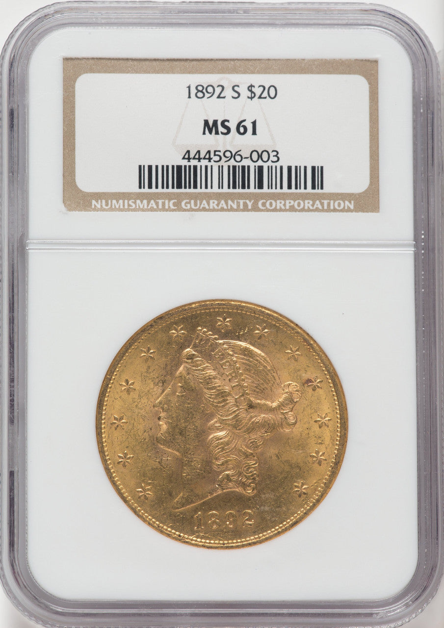 1892-S $20 Liberty Double Eagle NGC MS61