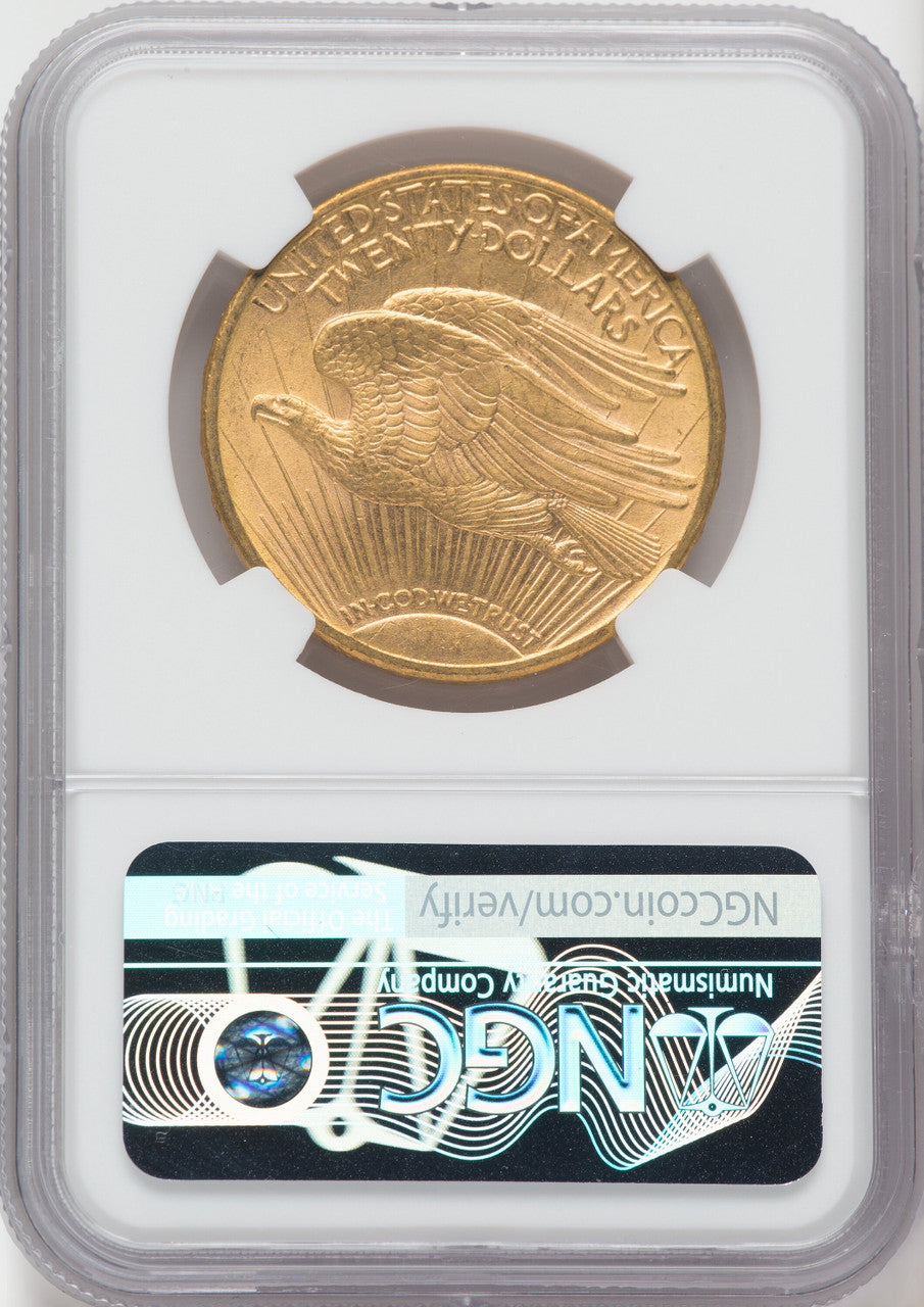 1908-D $20 MOTTO Saint-Gaudens Double Eagle NGC MS61