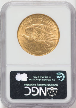 1908-D $20 NO MOTTO Saint-Gaudens Double Eagle NGC MS60