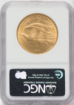 1908-D $20 NO MOTTO Saint-Gaudens Double Eagle NGC MS60