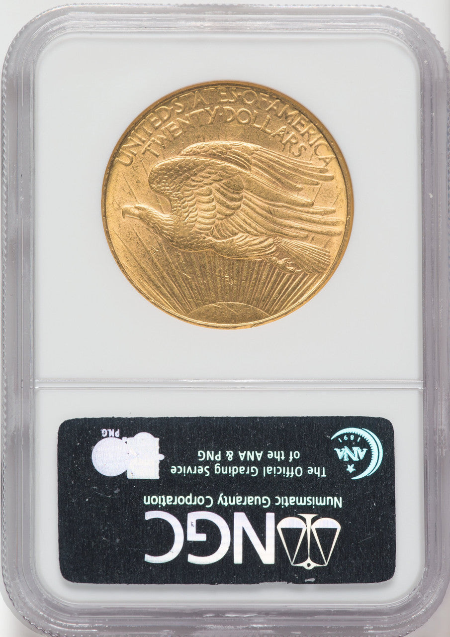 1908-D $20 NO MOTTO Saint-Gaudens Double Eagle NGC MS60