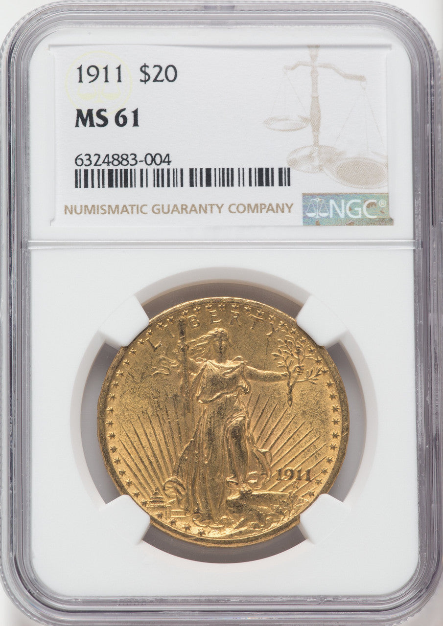 1911 $20 Saint-Gaudens Double Eagle NGC MS61