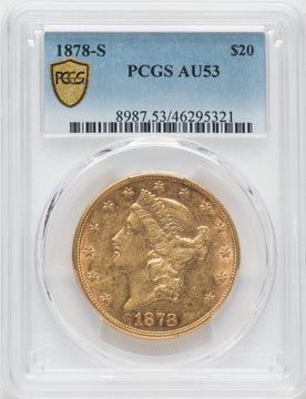 1878-S $20 Liberty Double Eagle PCGS AU53