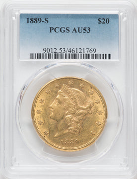 1889-S $20 Liberty Double Eagle PCGS AU53