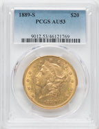 1889-S $20 Liberty Double Eagle PCGS AU53