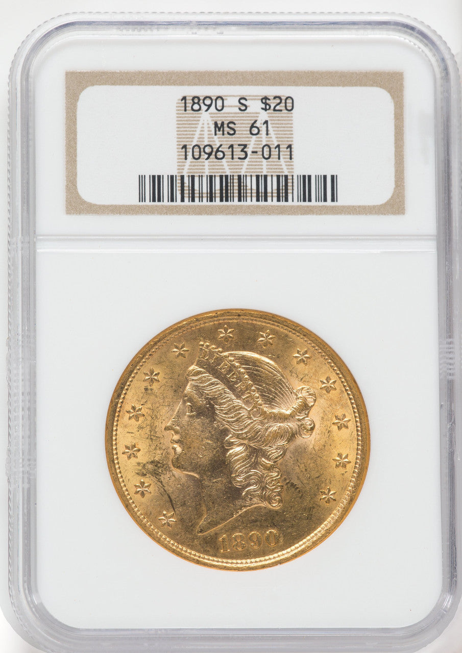 1890-S $20 Liberty Double Eagle NGC MS61