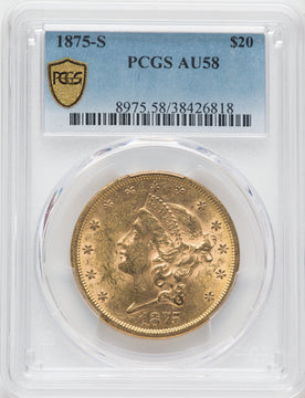 1875-S $20 Liberty Double Eagle PCGS AU58