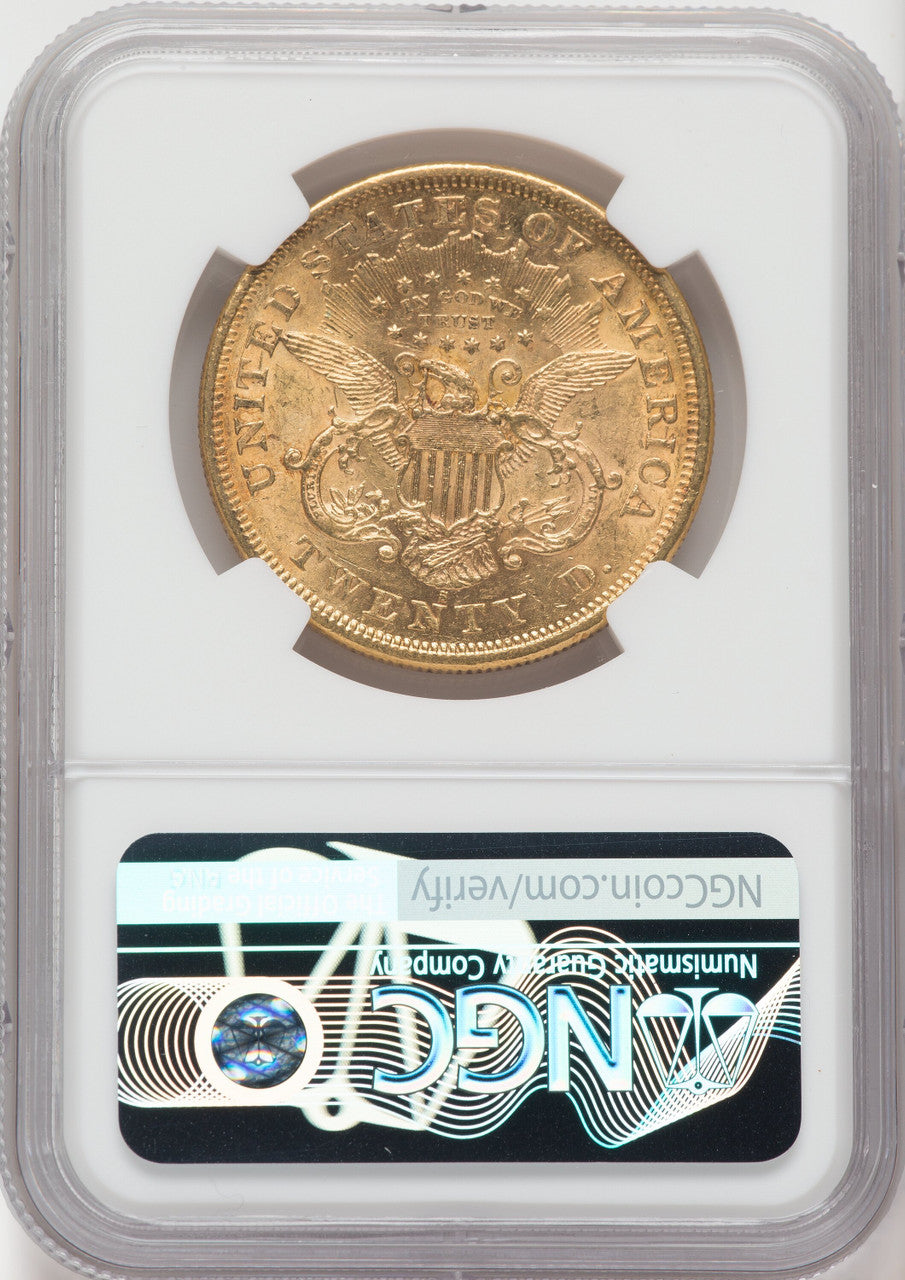 1876-S $20 Liberty Double Eagle NGC AU55