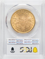 1873 $20 OPEN 3 Liberty Double Eagle PCGS AU58