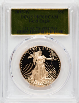 2018-W $50 One Ounce Gold Eagle Gold Foil PCGS PR70