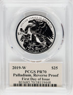 2019-W $25 Palladium Reverse Proof FDI PCGS PR70 Thomas Cleveland