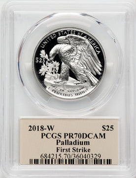 2018-W $25 Palladium First Strike Cleveland Art Deco PCGS PR70 (759943010)
