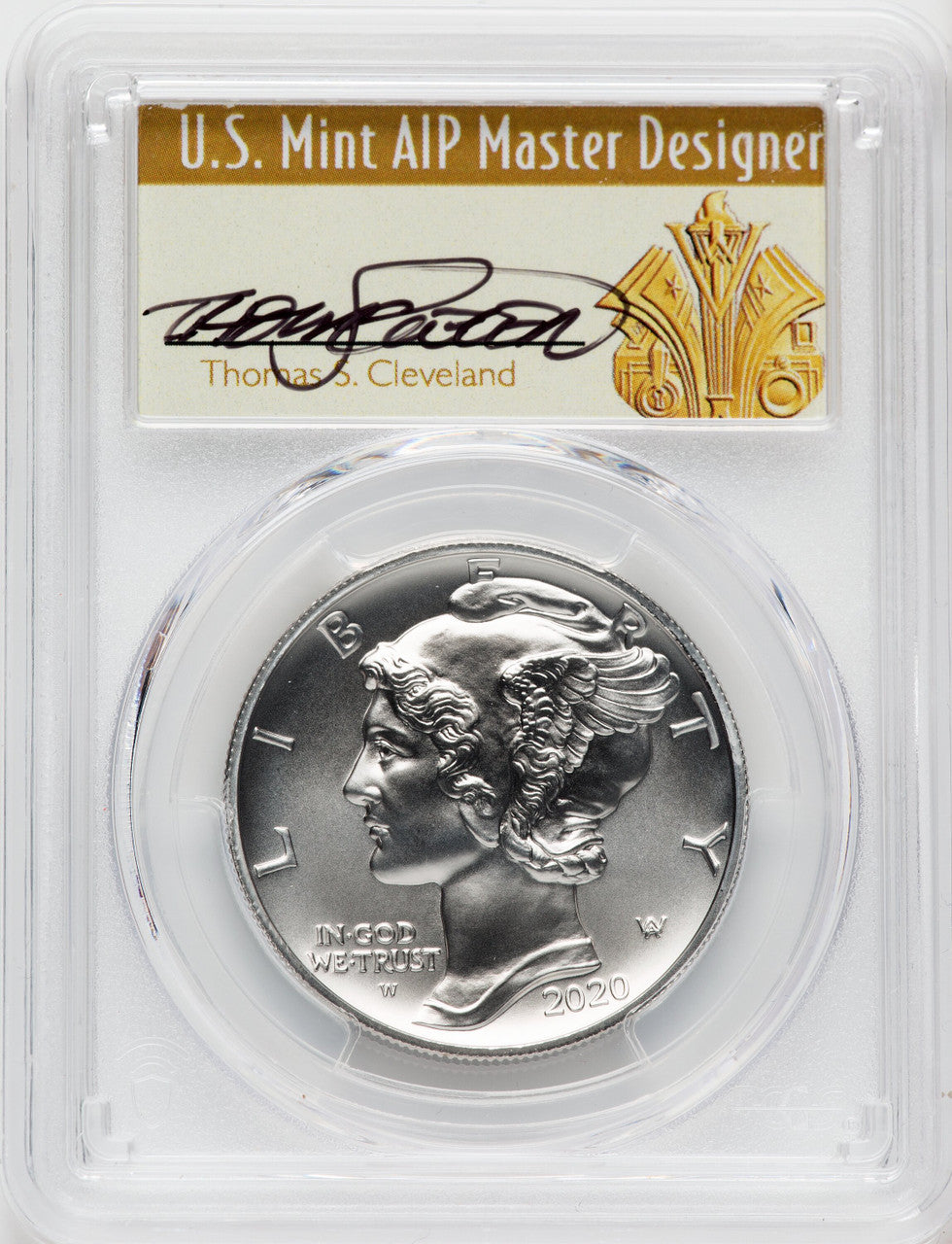 2020-W Palladium Eagle 1 oz Burnished FDI Thomas Cleveland Art Deco PCGS MS70