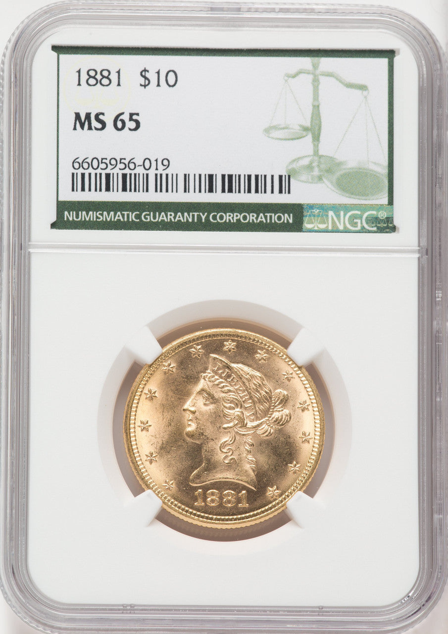 1881 $10 Liberty Eagle NGC MS65