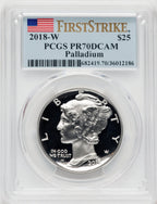 2018-W $25 Palladium First Strike PCGS PR70