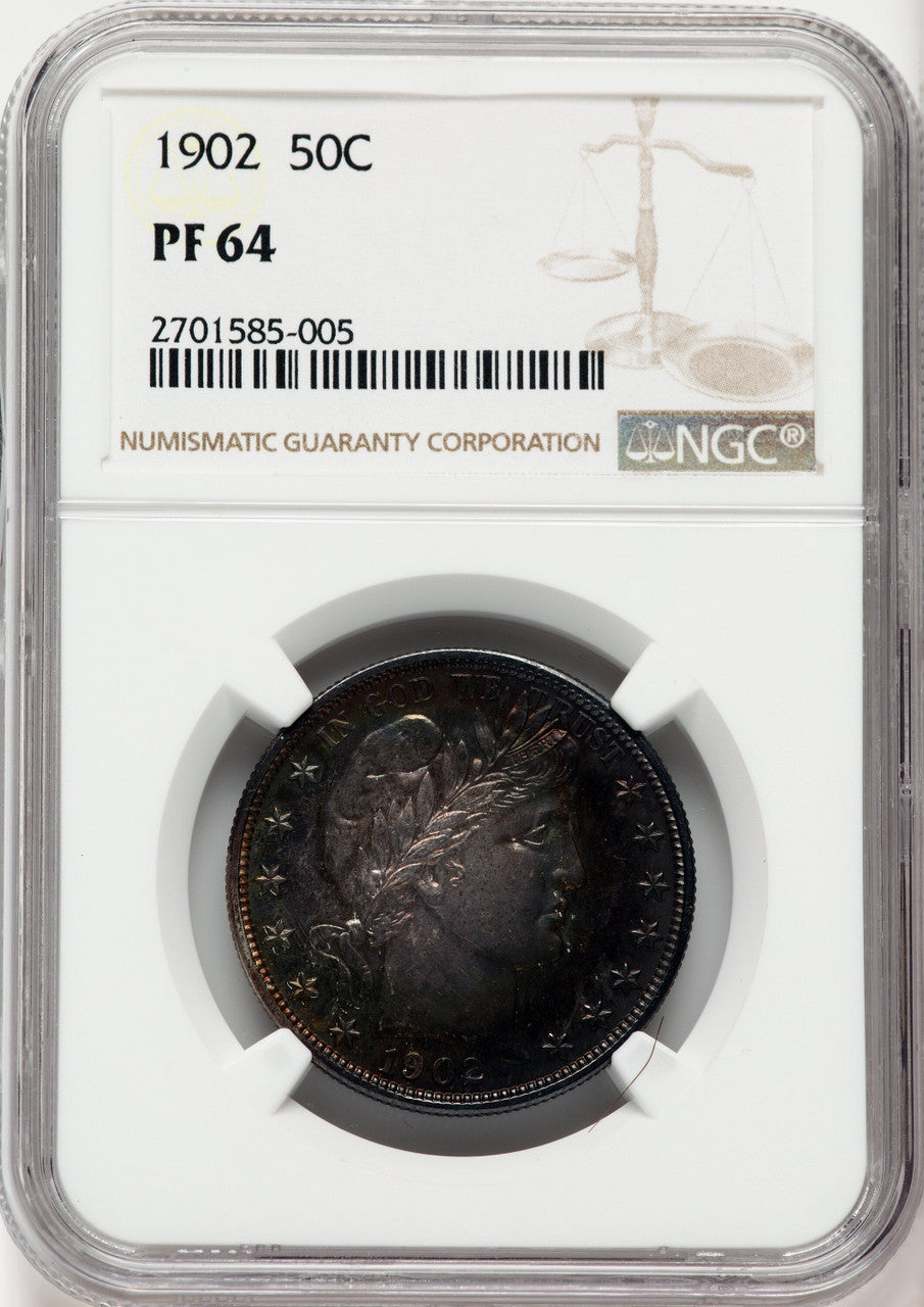 1902 50C Proof Barber Half Dollar NGC PR64