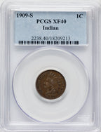 1909-S 1C Indian BN Indian Cent PCGS XF40