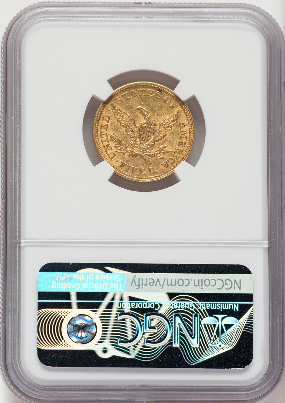 1853 $5 Liberty Half Eagle NGC AU58