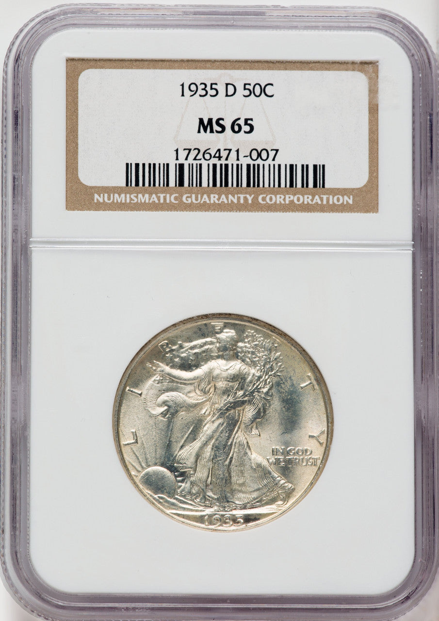 1935-D 50C Walking Liberty Half Dollar NGC MS65
