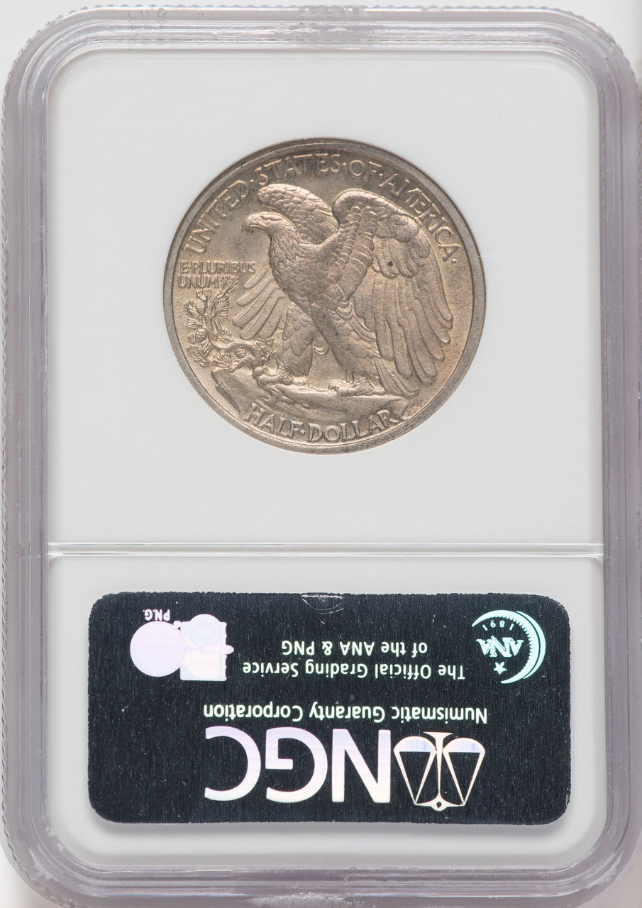 1917-S 50C OBVERSE CAC Walking Liberty Half Dollar NGC AU55