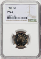1903 5C Proof Liberty Nickel NGC PR66