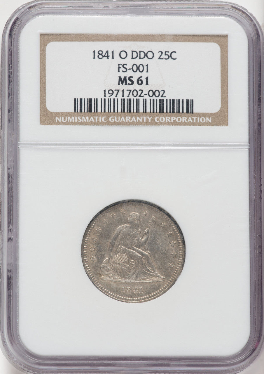 1841-O 25C FS-101 Seated Quarter NGC MS61
