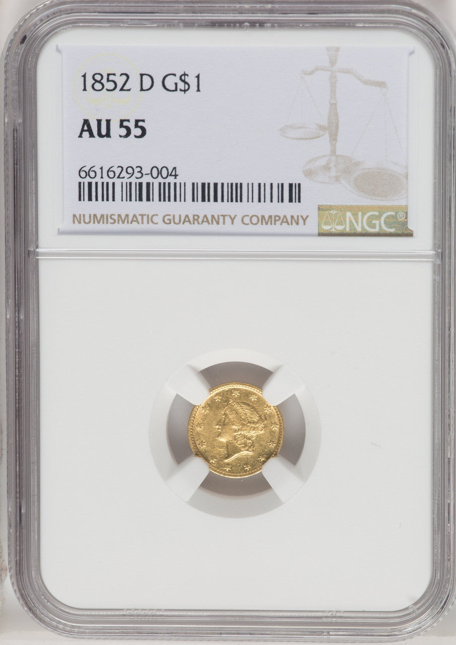 1852-D G$1 Gold Dollar NGC AU55