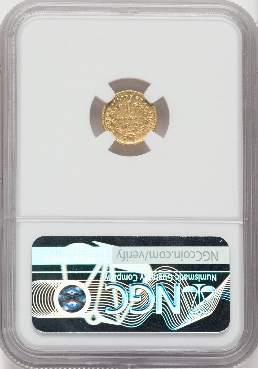 1852-D G$1 Gold Dollar NGC AU55