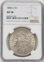 1886-O $1 Morgan Dollar NGC AU58