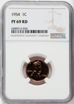 1954 1C RD Proof Lincoln Cent NGC PR69