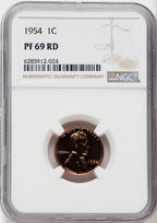 1954 1C RD Proof Lincoln Cent NGC PR69