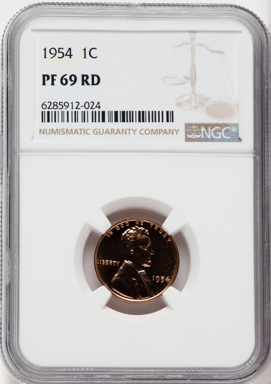 1954 1C RD Proof Lincoln Cent NGC PR69