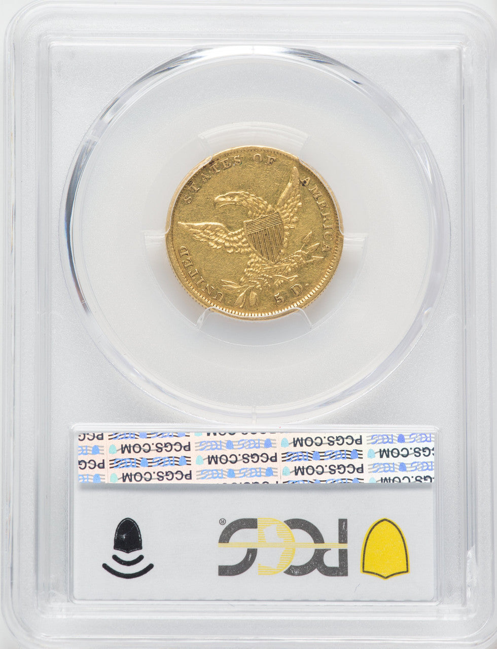 1838 $5 Classic Half Eagle PCGS AU50