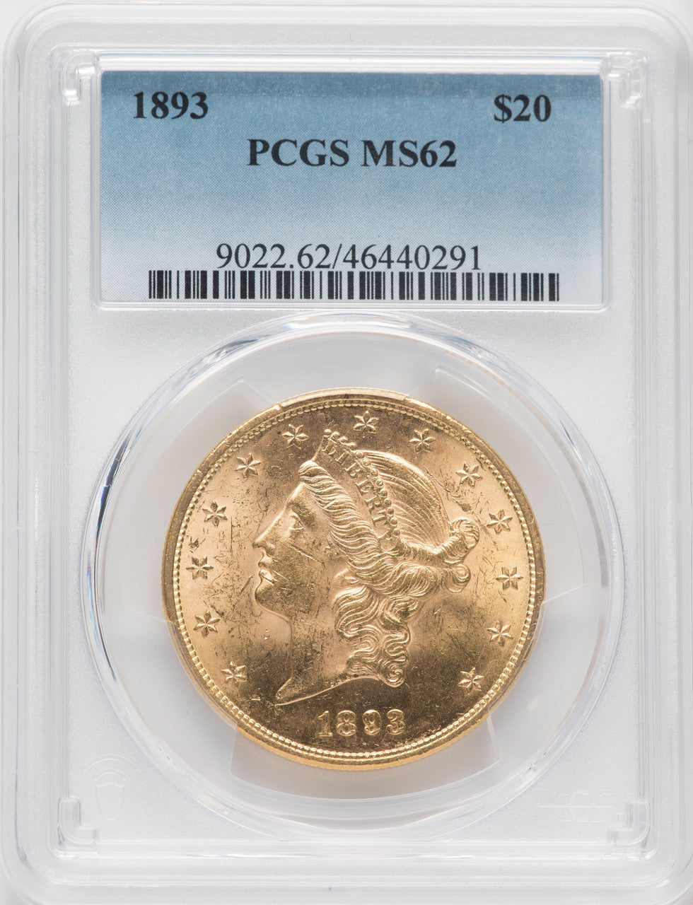 1893 $20 Liberty Double Eagle PCGS MS62