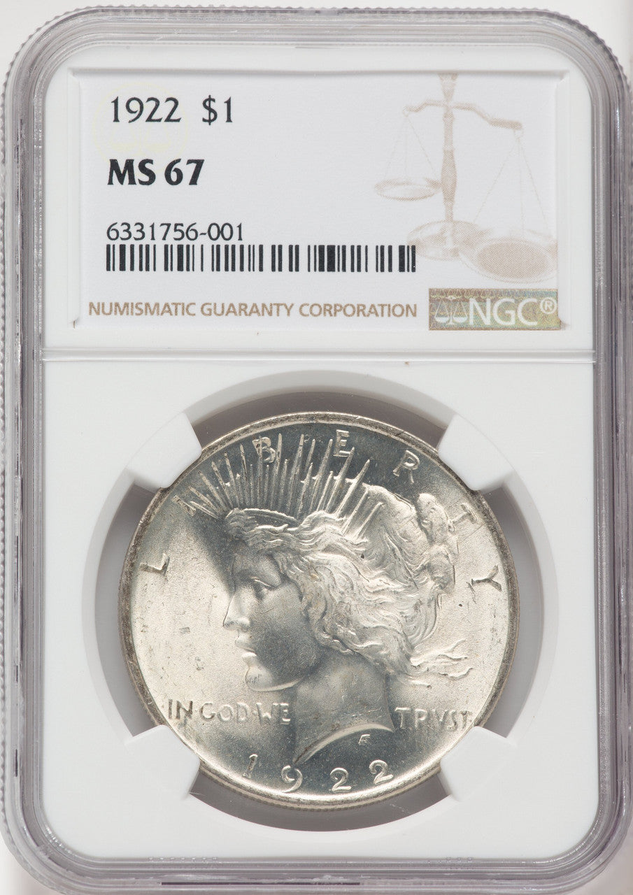 1922 $1 Peace Dollar NGC MS67