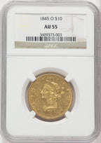 1845-O $10 Liberty Eagle NGC AU55