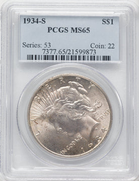 1934-S $1 Peace Dollar PCGS MS65