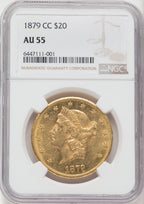 1879-CC $20 Liberty Double Eagle NGC AU55