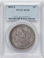 1892-S $1 Morgan Dollar PCGS XF40