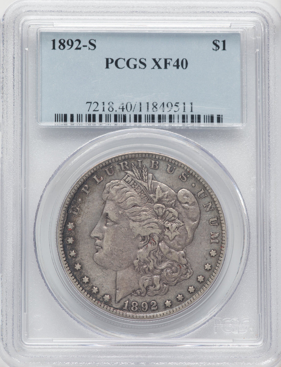 1892-S $1 Morgan Dollar PCGS XF40