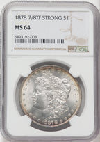 1878 7/8TF $1 STRONG Morgan Dollar NGC MS64