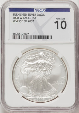 2008-W S$1 Silver Eagle Reverse of 2007 NGCX MS10