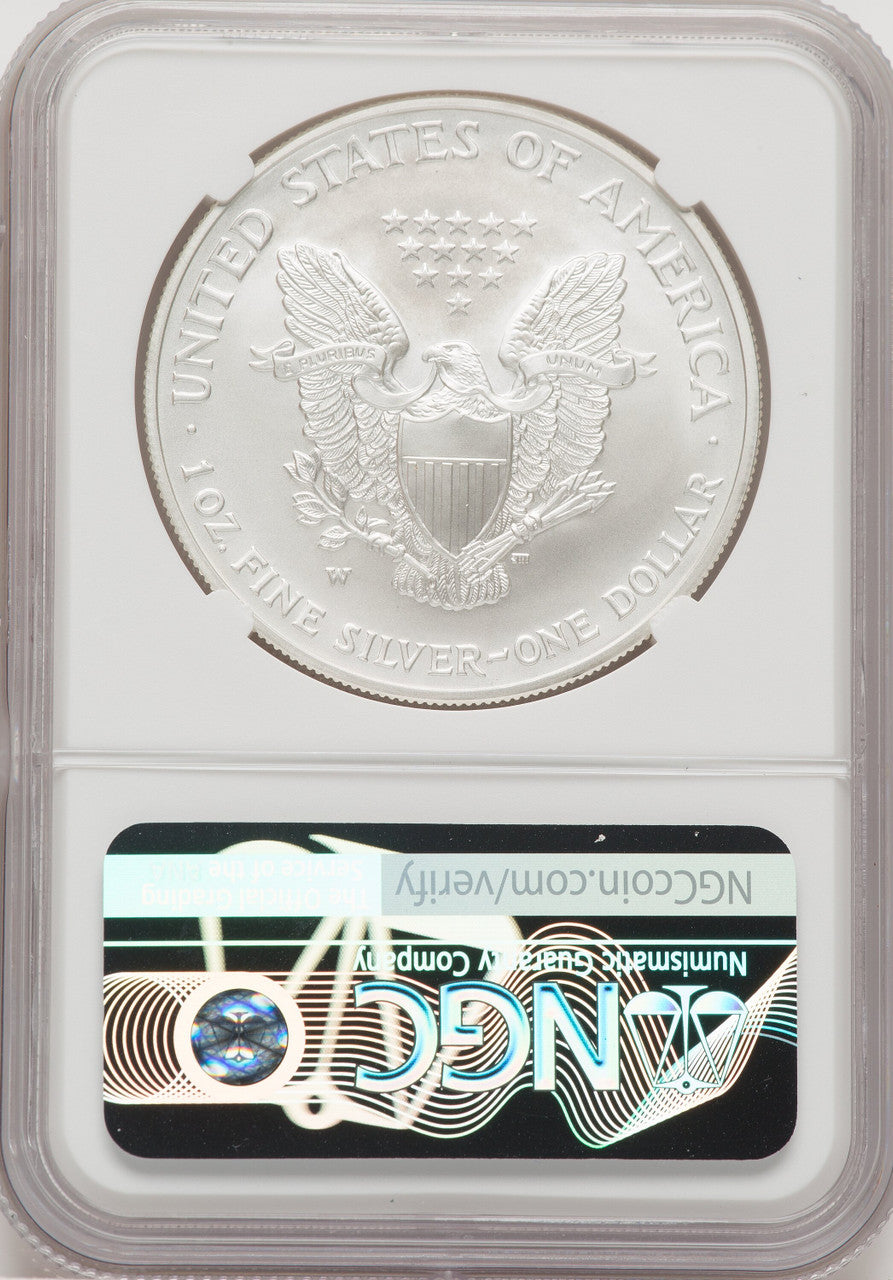 2008-W S$1 Silver Eagle Reverse of 2007 NGCX MS10