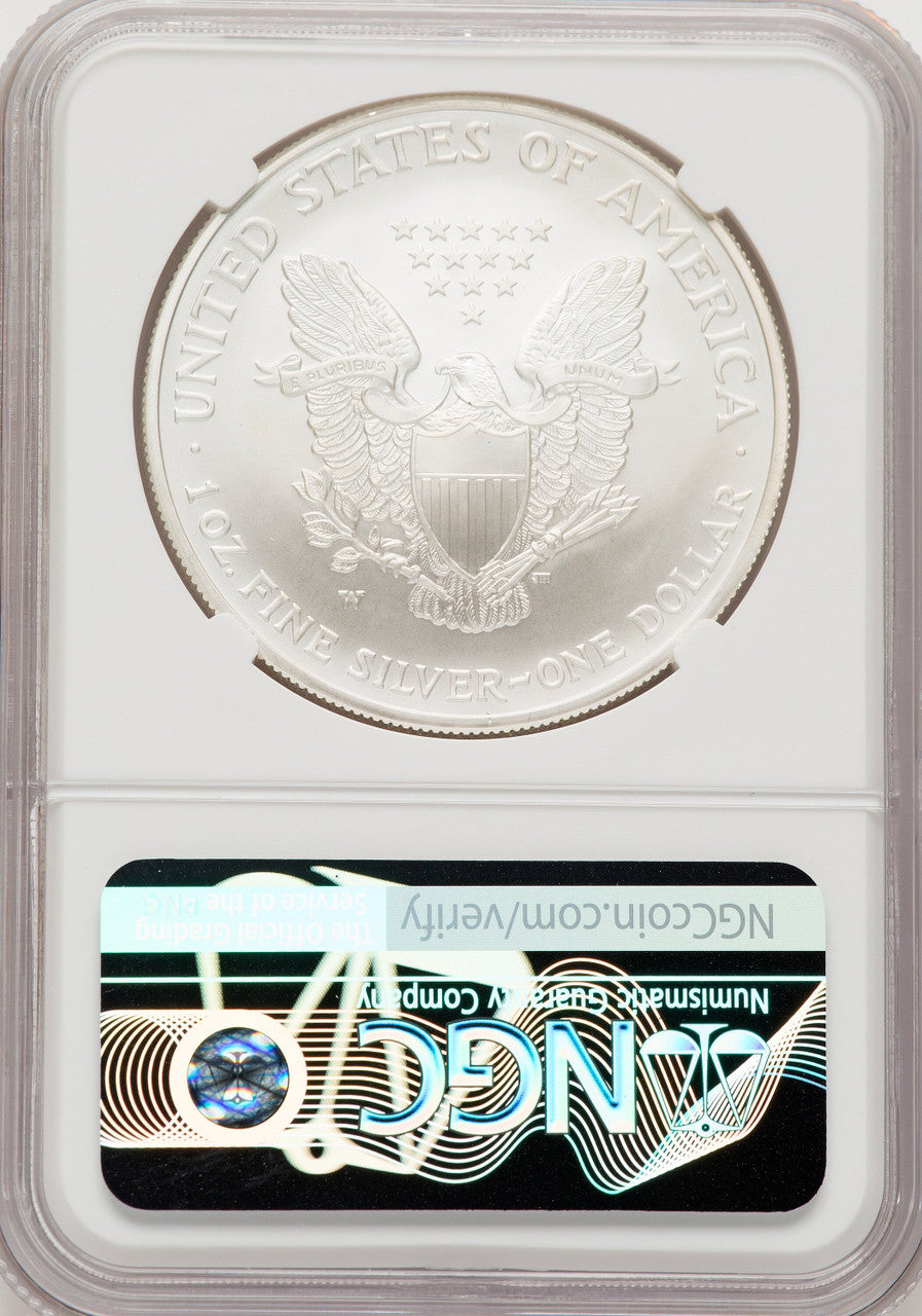 2008-W Silver Eagle Reverse of 2007 NGCX MS10