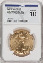 2006-W $50 One-Ounce Gold Eagle 20th Anniversary NGCX MS10